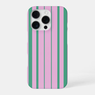 Coque iPhone 16 Pro Étuis iPhone 16 Pro avec bandes vertes et rose dou