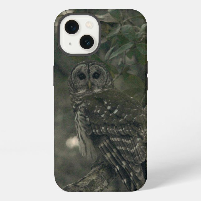 Coque iPhone Étuis pour iPhone Chouette dans la forêt (Verso)
