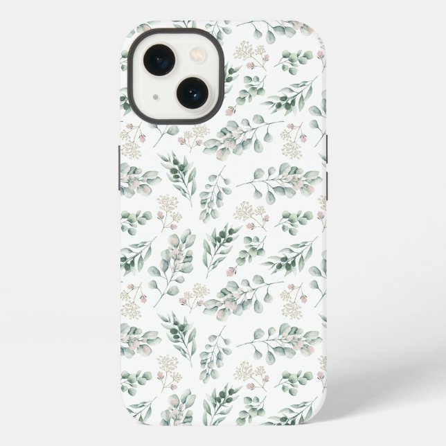 Coque iPhone Eucalyptus Vert Sauge Moderne (Verso)