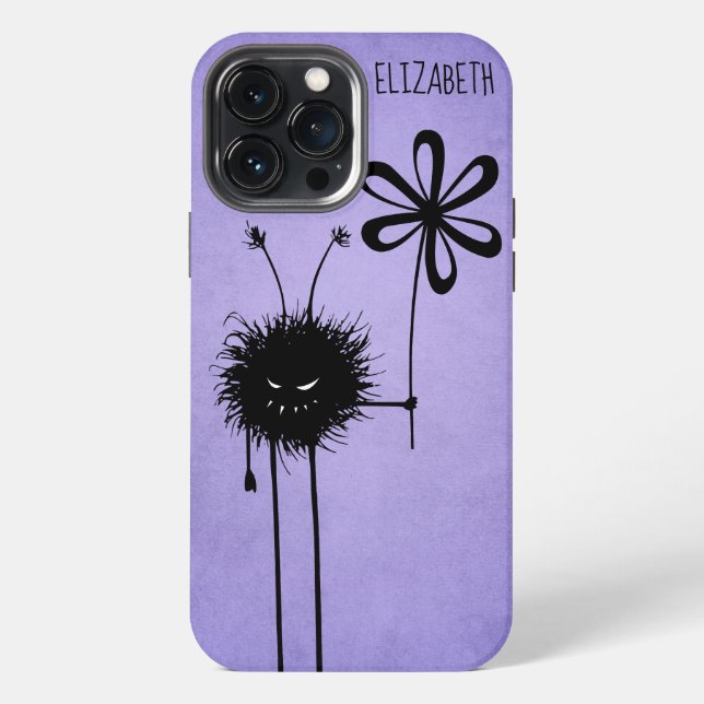 Coque iPhone Evil Flower Bug Funny Purple Nom de la goth (Verso)