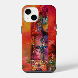 Coque Pour iPhone 14 EXCALIBUR /REINE DE L'ÉPÉE DE MAGIE Rouge Jaune Fa
