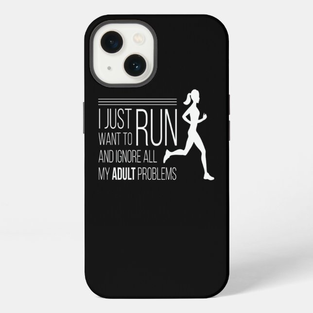 Coque iPhone Exécuter Ignorer les problèmes d'adultes (Verso)
