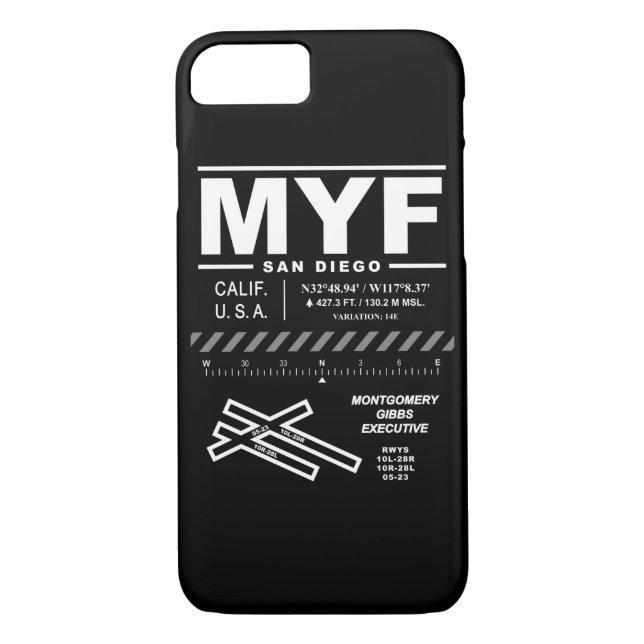 Coque iphone exécutif de l'aéroport MYF de (Dos)