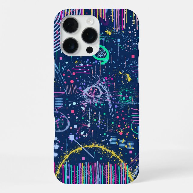 Coque iPhone Explorateur audacieux : maximalisme abstrait  (Verso)