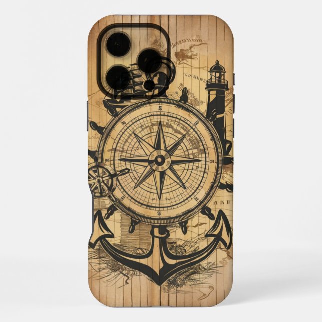Coque iPhone Explorateur Nautique Rustique Cool (Verso)