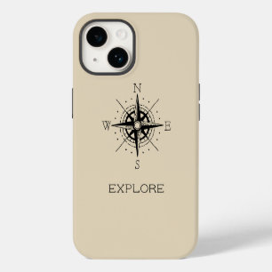 Coque Pour iPhone 14 Explorez le thème de voyage de Compass Vintage