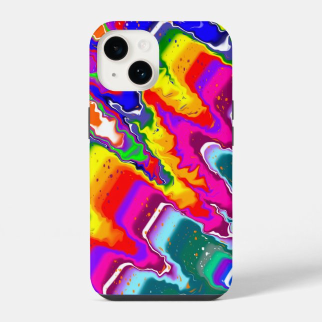Coque iPhone Explosion de couleur fluide d'art en couleur arc-e (Verso)