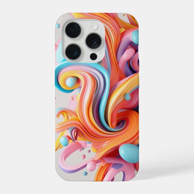 Coque iPhone Explosion de formes pastel (Verso)