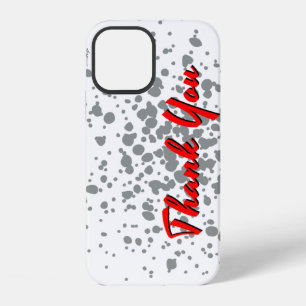Coque iPhone 12 Explosion grise chic points d'aquarelle Texte Roug