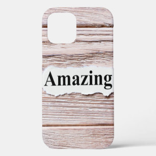 Coque iPhone 12 EXTRAORDINAIRE du mot sur papier. concept. Mots de