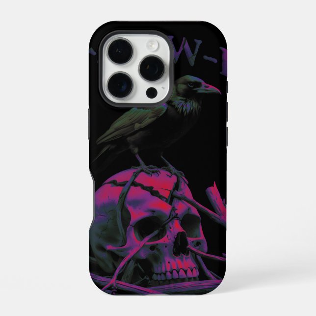 Coque iPhone F-Caw-F Drôle de Corbeau Noir Oiseau (Verso)