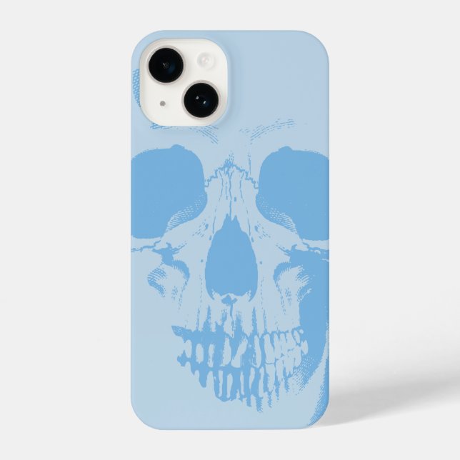 Coque iPhone Face du crâne bleu (Verso)