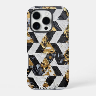 Coque iPhone 16 Pro Facettes opulentes : Trio texturé