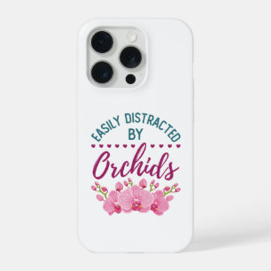 Coque iPhone 15 Pro Facilement distrait par les orchidées amateur d'or