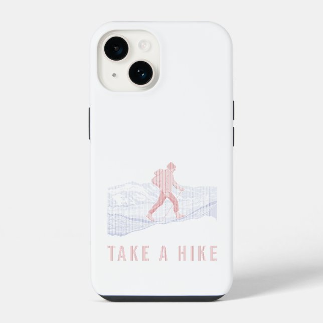 Coque iPhone Faites une randonnée Bleu et Rouge (Verso)