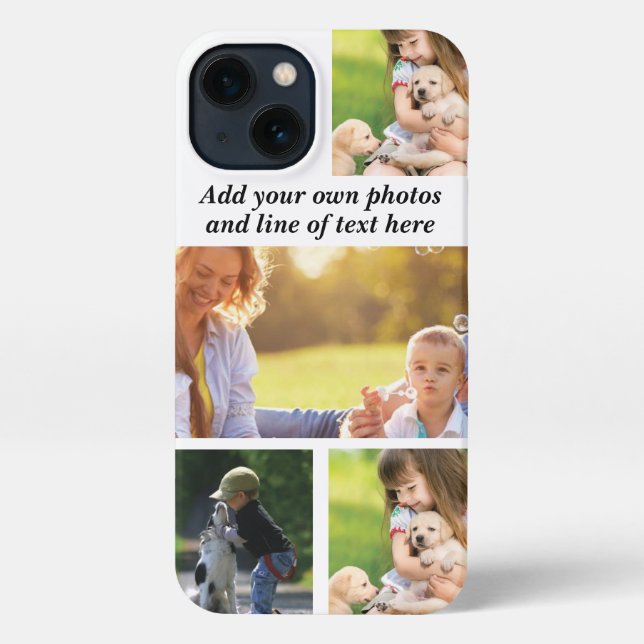 Coque iPhone Faites votre propre collage photo et texte (Verso)