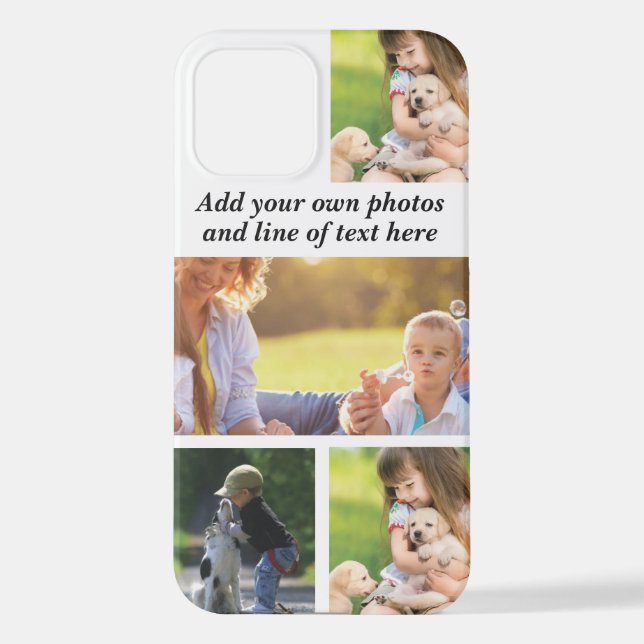 Coque iPhone Faites votre propre collage photo et texte (Verso)