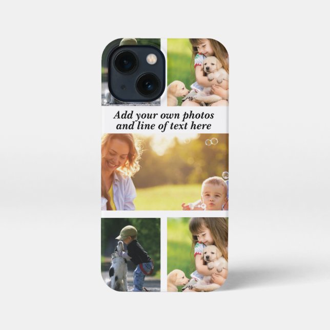 Coque iPhone Faites votre propre collage photo et texte (Verso)