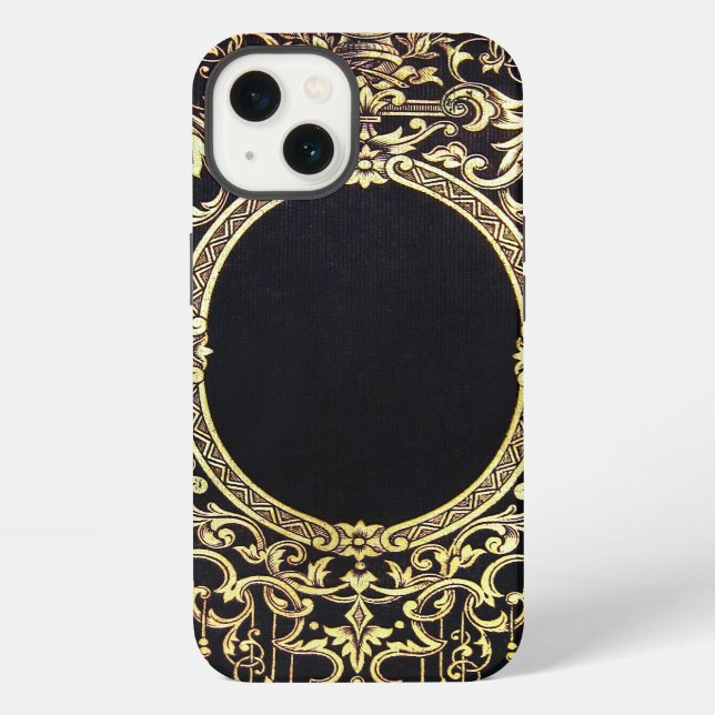 Coque iPhone Falln Ornate Gold Frame (Parfait pour un Monogramm (Verso)
