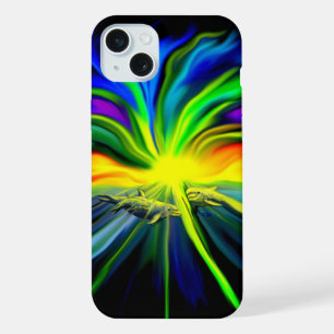 Coque iPhone 15 Plus Famille de dauphins dans le soleil