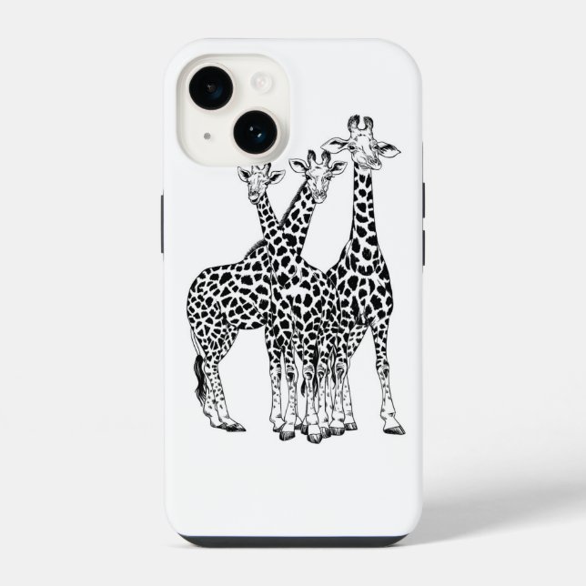 Coque iPhone Famille de girafes (Verso)