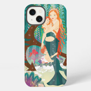 Etui iPhone 13 Famille de sirènes (rousses)