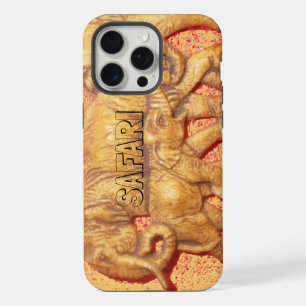 Coque iPhone 15 Pro Max Famille d'éléphants de safari africain entendue