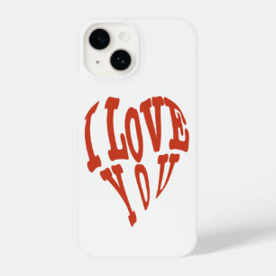 Coque Pour iPhone 14 Fancy Romantic Red Je T'Aime Iphone14 Coques.