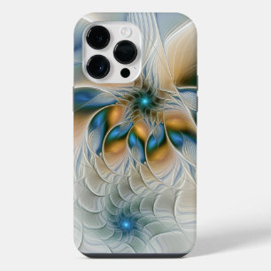 Coque Pour Pour iPhone 14 Pro Max Fantaisie abstraite et fractale avec du bleu