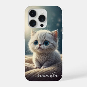Coque iPhone 15 Pro Fantaisie Bébé Mignon Chat Chaton Amoureux Personn
