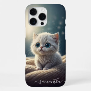 Coque iPhone 16 Pro Max Fantaisie Bébé Mignon Chat Chaton Amoureux Personn