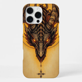 Coque iPhone 16 Pro Max Fantaisie d'art ancien dragon ardent