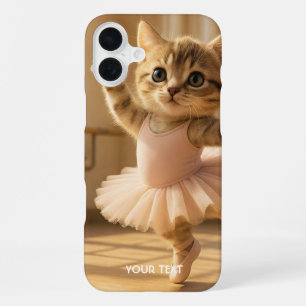 Coque iPhone 16 Plus Fantaisie Mignon Chat Petit Ballerine