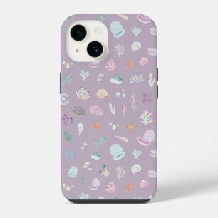 Coque Pour iPhone 14 Fantaisiste sous les coquillages pastel de la mer