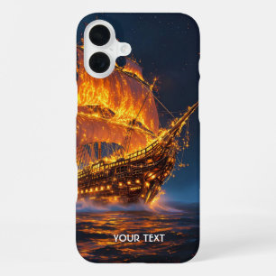 Coque iPhone 16 Plus Fantastique Bateau de Feu Mignon Mer