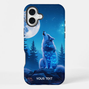 Coque iPhone 16 Plus Fantastique Loup Mignon Double Exposition