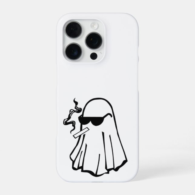 Coque iPhone Fantôme Cool avec Cigarette – Étiquette de Télépho (Verso)