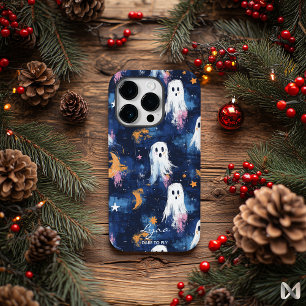 Coque Pour iPhone 14 Plus Fantômes Fantaisistes avec Lunes et Étoiles sur Fo