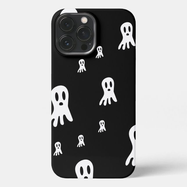 Coque iPhone Fantômes Sombres d'Halloween  (Verso)