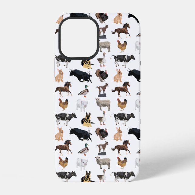 Coque iPhone Farm Animals Pattern (Verso)