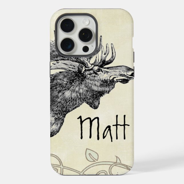 Coque iPhone Faune vintage d'orignal (Verso)