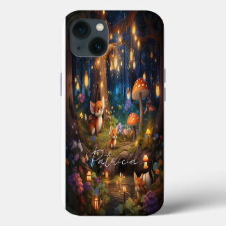 Etui iPhone 13 Faune Whimsical - Cute Animal Foxes Champignons