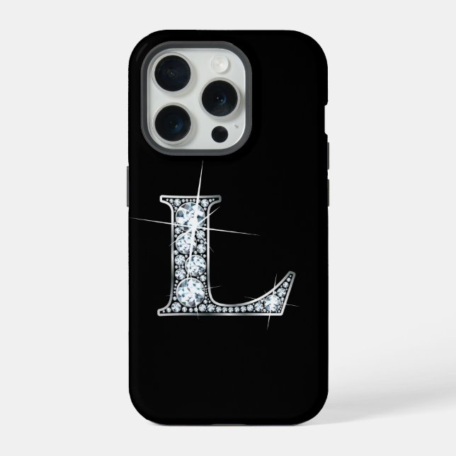 Coque iPhone Faux Diamant Monogramme (Verso)