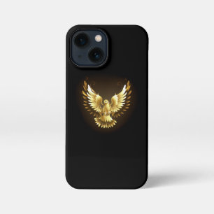 Etui iPhone 13 Mini Faux Gold Foil Peace Dove en noir