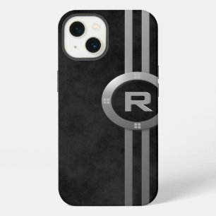 Etui iPhone 13 Faux Métallic Déco Tacheté Noir