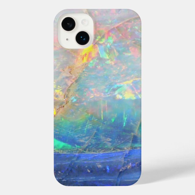 Coque iPhone Faux opal gemstone minéral bling bokeh hipster (Verso)