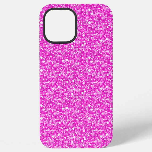 Coque iPhone Faux pailletés rose chaud (Verso)