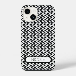 Coque Pour iPhone 14 Faux pied-de-poule Chiens PersonnelsIzed 1 iPC