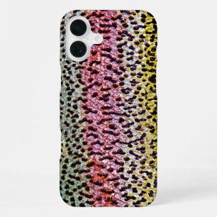 Coque iPhone 16 Plus Faux Rainbow Trout Scale Texture Look Motif