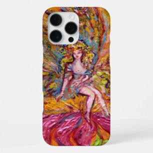 Coque iPhone 16 Pro Max FÉE DES FLEURS SUR L'IRIS ROSE Fantaisie